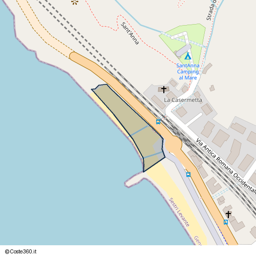 Posizione della spiaggia Spiaggia nei pressi di Sestri Levante, 16039