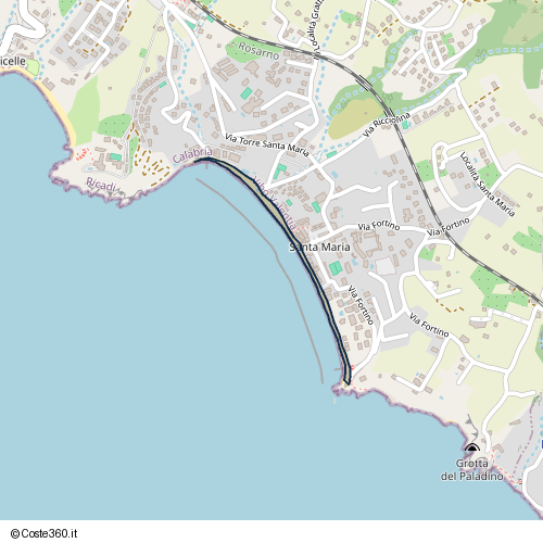 Posizione della spiaggia Spiaggia nei pressi di Via Fortino, Ricadi, 89866