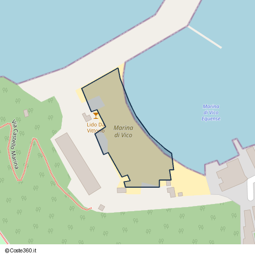 Posizione della spiaggia Spiaggia nei pressi di Via Castello Marina, Vico Equense, 80069