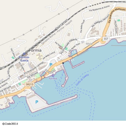 Posizione della spiaggia Spiaggia nei pressi di Lungomare della Repubblica, Formia, 04023