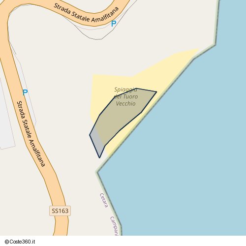 Posizione della spiaggia Spiaggia nei pressi di Strada Statale Amalfitana, Cetara, 84019