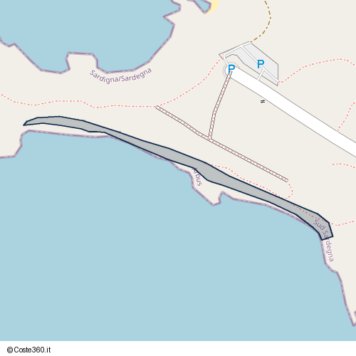 Posizione della spiaggia Spiaggia nei pressi di Arbus, 09031