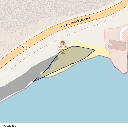 Posizione della spiaggia Spiaggia nei pressi di Via Aurelia di Levante 8a, Arenzano, 16011