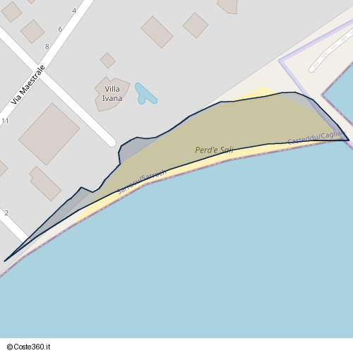 Posizione della spiaggia Spiaggia nei pressi di Via Libeccio 8, Sarrocu/Sarroch, 09018