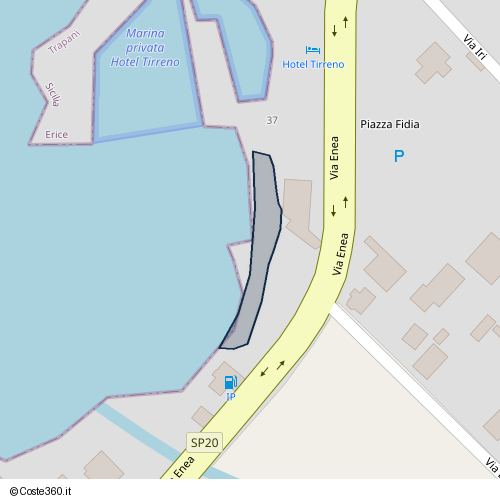 Posizione della spiaggia Spiaggia nei pressi di Via Enea 37, Erice, 91016