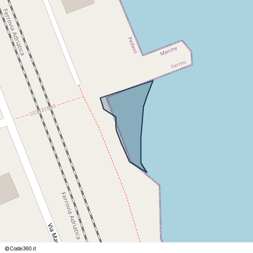 Posizione della spiaggia Spiaggia nei pressi di Via Martiri della Libertà, Pedaso, 63827