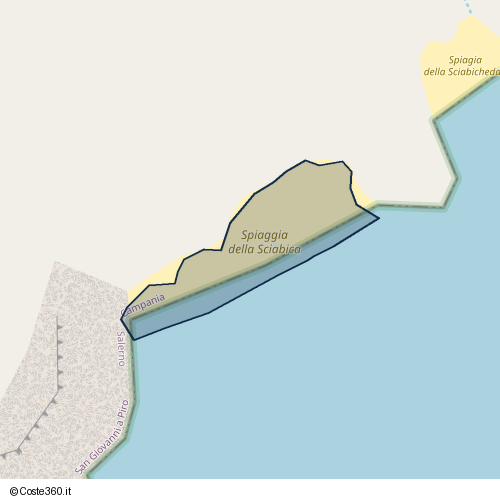 Posizione della spiaggia Spiaggia nei pressi di il Vallone Del Marcellino, Camerota