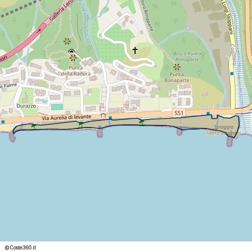 Posizione della spiaggia Spiaggia nei pressi di Passeggiata Aldo Moro, Cogoleto, 16016