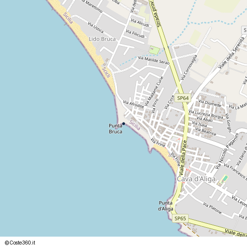 Posizione della spiaggia Spiaggia nei pressi di Via Urano, Scicli, 97018