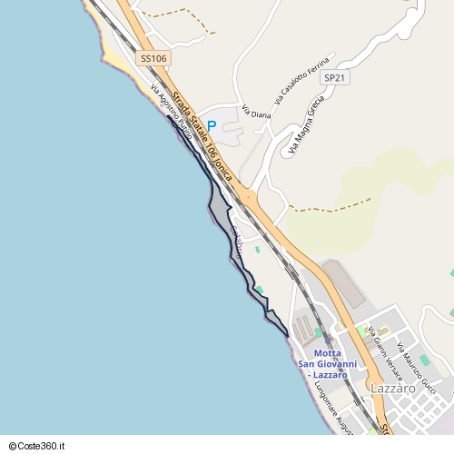 Posizione della spiaggia Spiaggia nei pressi di Lazzàro, 89062