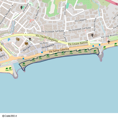 Posizione della spiaggia Spiaggia nei pressi di Via Santa Caterina, Varazze, 17019