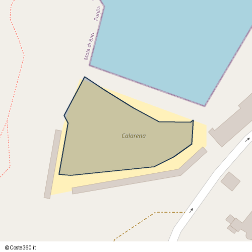 Posizione della spiaggia Spiaggia nei pressi di Via Della Marina, Mola di Bari