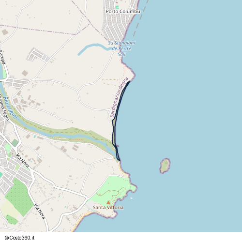 Posizione della spiaggia Spiaggia nei pressi di Pula, 09050