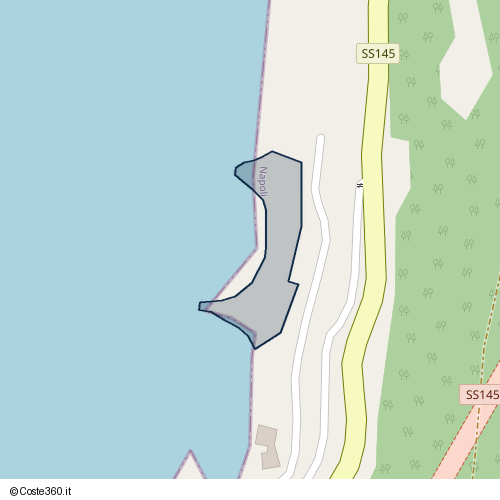 Posizione della spiaggia Spiaggia nei pressi di Via Luigi Serio, Vico Equense, 80069