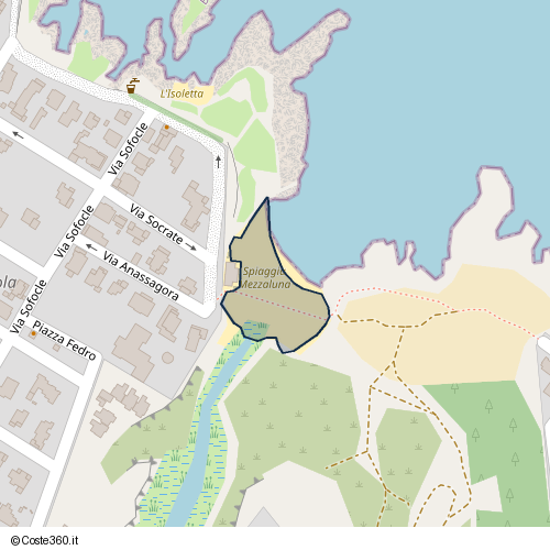 Posizione della spiaggia Spiaggia nei pressi di Via Anassagora, Carovigno