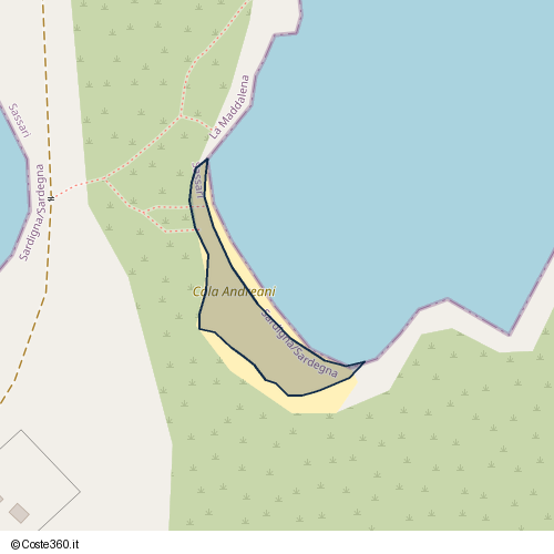 Posizione della spiaggia Spiaggia nei pressi di Stagnali - Poggio Rasu, La Maddalena