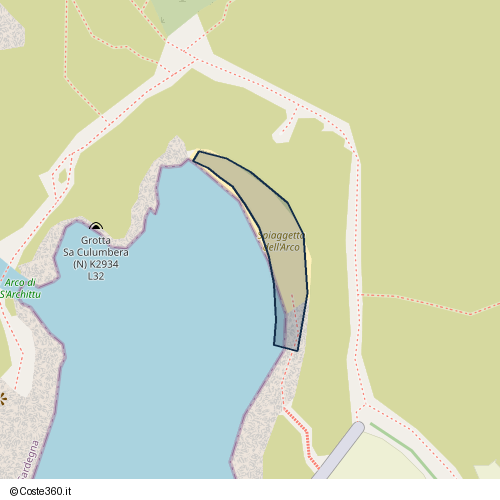 Posizione della spiaggia Spiaggia nei pressi di Passeggiata all'Arco, Santa Caterina di Pittinuri, 09073