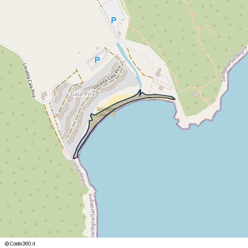 Posizione della spiaggia Spiaggia nei pressi di Località Cala Pira, Castiadas, 09040
