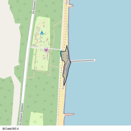 Posizione della spiaggia Spiaggia nei pressi di Via Giovanni Spalazzi 11, Ravenna, 48100