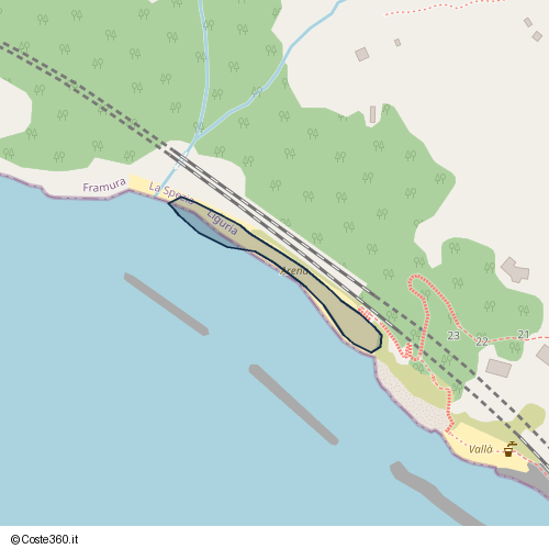 Posizione della spiaggia Spiaggia nei pressi di Strada Comunale Framura -Foce del Prato, Framura, 19014