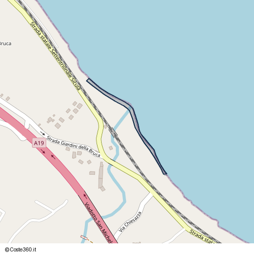 Posizione della spiaggia Spiaggia nei pressi di Strada statale Settentrionale Sicula, Sperone, 90010