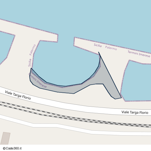 Posizione della spiaggia Spiaggia nei pressi di Viale Targa Florio, Termini Imerese, 90018