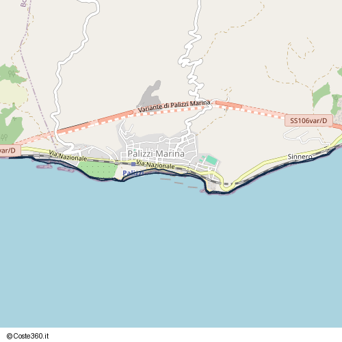 Posizione della spiaggia Spiaggia nei pressi di Via Nazionale, Palizzi Marina, 89038