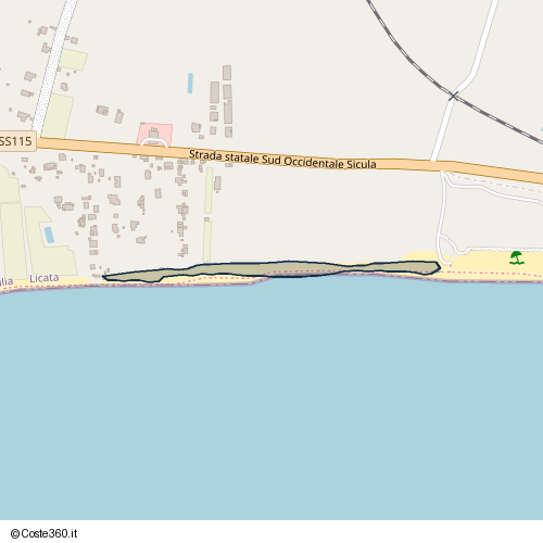 Posizione della spiaggia Spiaggia nei pressi di Strada statale Sud Occidentale Sicula, Licata, 92027