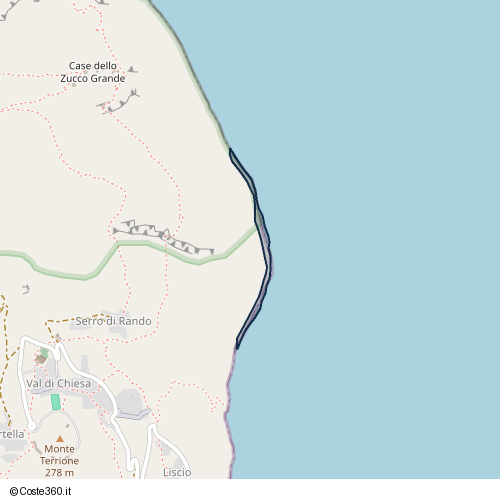 Posizione della spiaggia Spiaggia nei pressi di Sentiero Zucco Grande - Contrada Liscio, Lipari