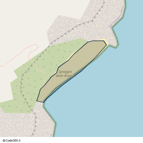 Posizione della spiaggia Spiaggia nei pressi di il Vallone Del Marcellino, Camerota