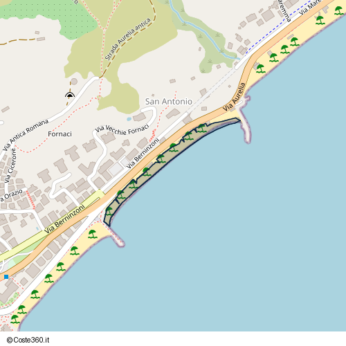 Posizione della spiaggia Spiaggia nei pressi di Via Aurelia, Spotorno, 17028