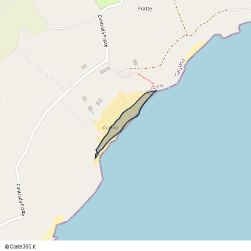 Posizione della spiaggia Spiaggia nei pressi di Contrada Cannella, Le Cannella, Isola di Capo Rizzuto, 88841