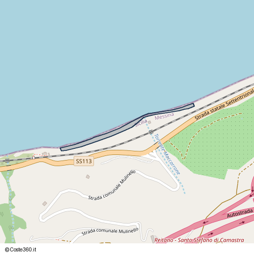 Posizione della spiaggia Spiaggia nei pressi di Strada statale Settentrionale Sicula, Motta d'Affermo, 98070