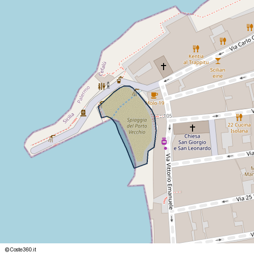 Posizione della spiaggia Spiaggia nei pressi di Porta Pascara, Cefalù, 90015