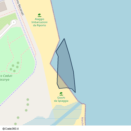 Posizione della spiaggia Spiaggia nei pressi di Lungomare Porto Recanati, Porto Recanati, 62017