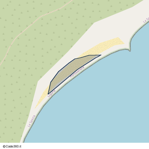 Posizione della spiaggia Spiaggia nei pressi di Sentiero dei Condannati, Porto Venere, 19025