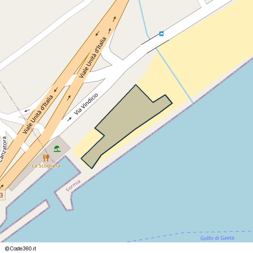 Posizione della spiaggia Spiaggia nei pressi di Via Vindicio, Formia, 04024