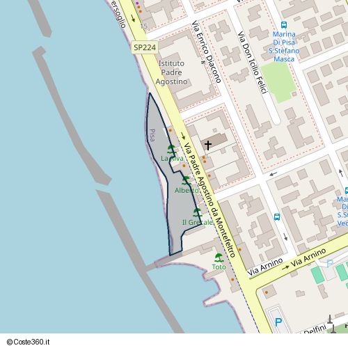 Posizione della spiaggia Spiaggia nei pressi di Pista Ciclabile Giovanni Persoglio, Pisa, 56128