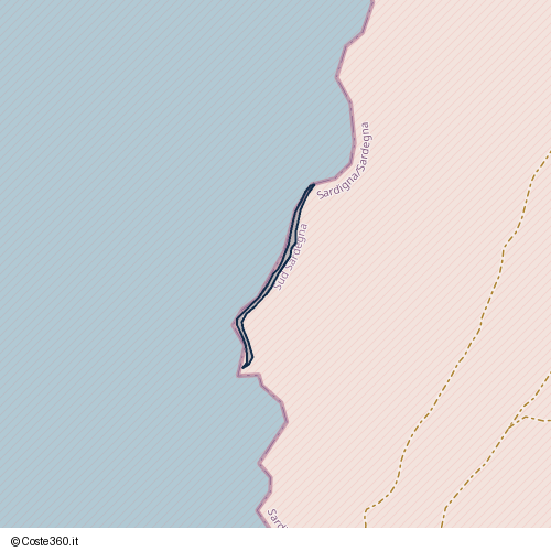 Posizione della spiaggia Spiaggia nei pressi di Teulada, 09019