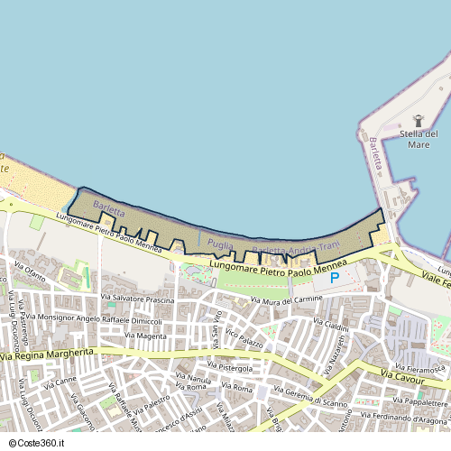 Posizione della spiaggia Spiaggia nei pressi di Lungomare Pietro Paolo Mennea, Barletta, 76121