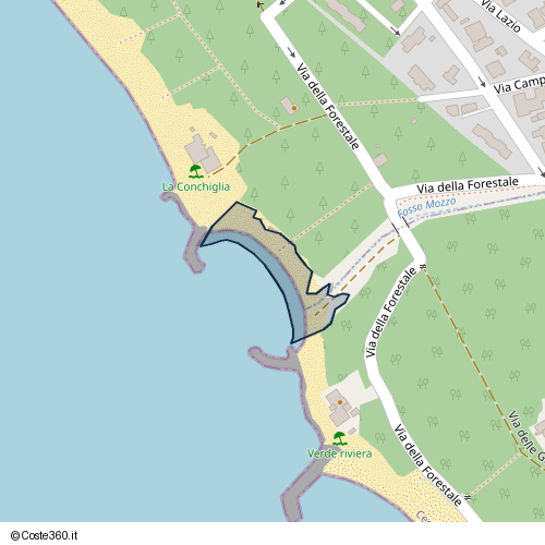 Posizione della spiaggia Spiaggia nei pressi di Via della Forestale, Cecina, 57018