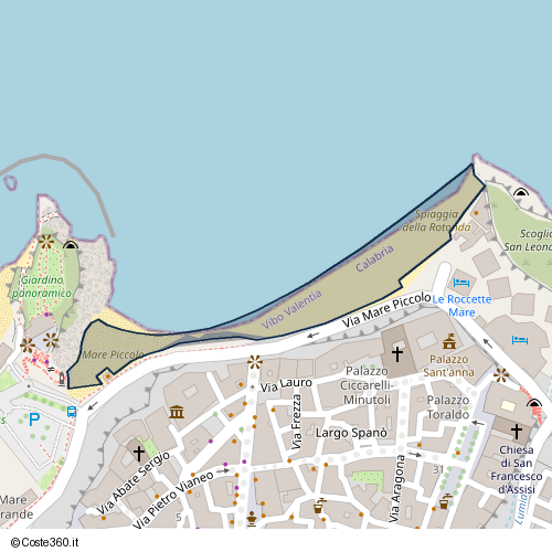 Posizione della spiaggia Spiaggia nei pressi di Via Mare Piccolo, Tropea, 89861