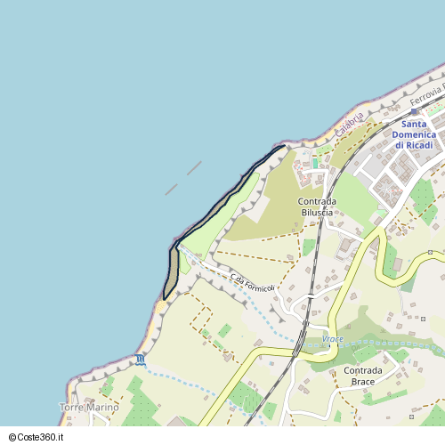 Posizione della spiaggia Spiaggia nei pressi di C.da Formìcoli, Santa Domenica, 89865