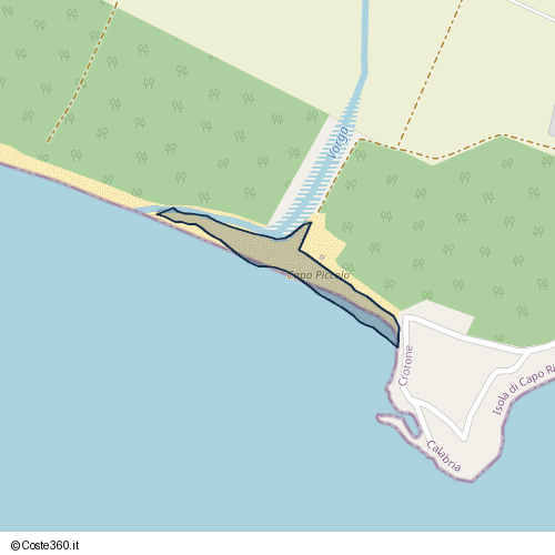 Posizione della spiaggia Spiaggia nei pressi di Via del Golfo di Squillace, Isola di Capo Rizzuto, 88841