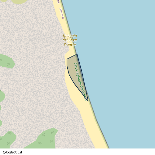 Posizione della spiaggia Spiaggia nei pressi di TM3, Sirolo, 60020