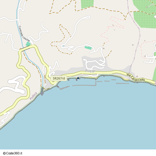 Posizione della spiaggia Spiaggia nei pressi di Pollica, 84068