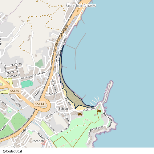 Posizione della spiaggia Spiaggia nei pressi di Lungomare Tysandros, Chianchitta, 98035