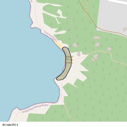 Posizione della spiaggia Spiaggia nei pressi di Via Maestrale, Arresi/Sant'Anna Arresi, 09010