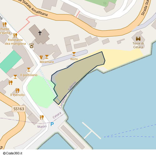 Posizione della spiaggia Spiaggia nei pressi di Cetara, 84019