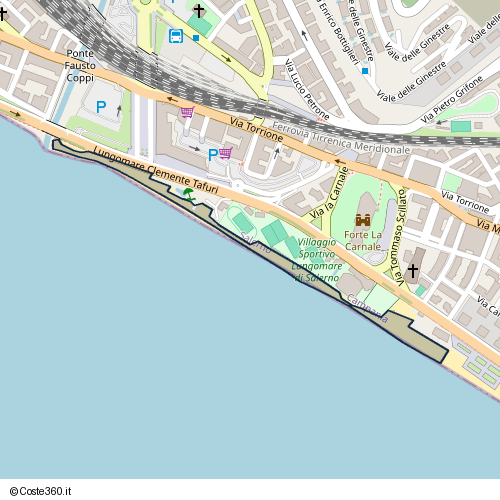 Posizione della spiaggia Spiaggia nei pressi di Via Tommaso Scillato, Salerno, 84127